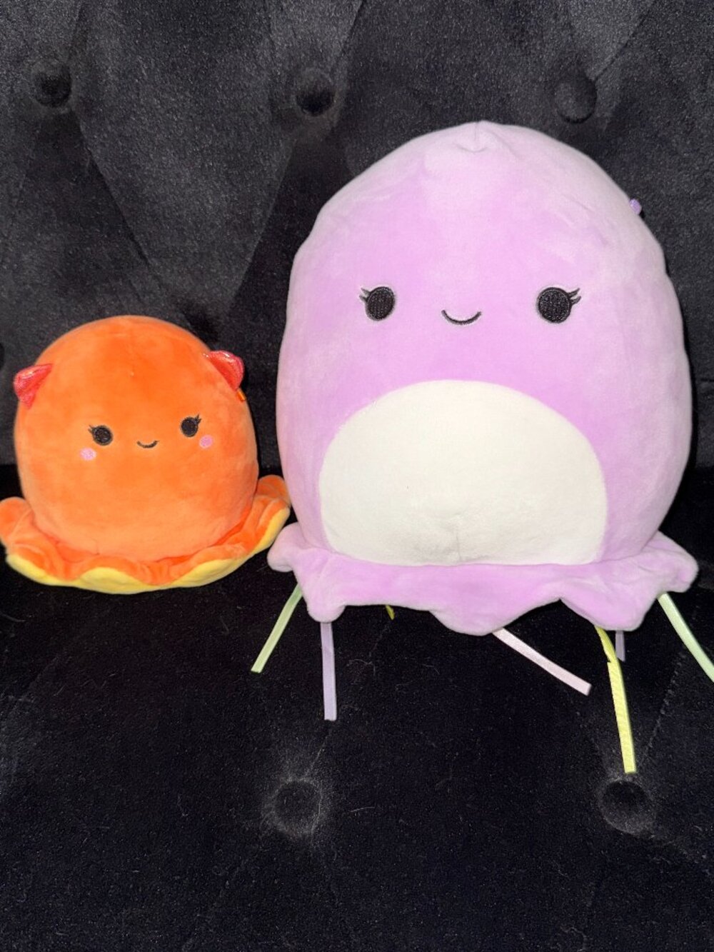 2pc Set Squishmallows Anni the Purple Jellyfish Violet the Orange Octopus Plush